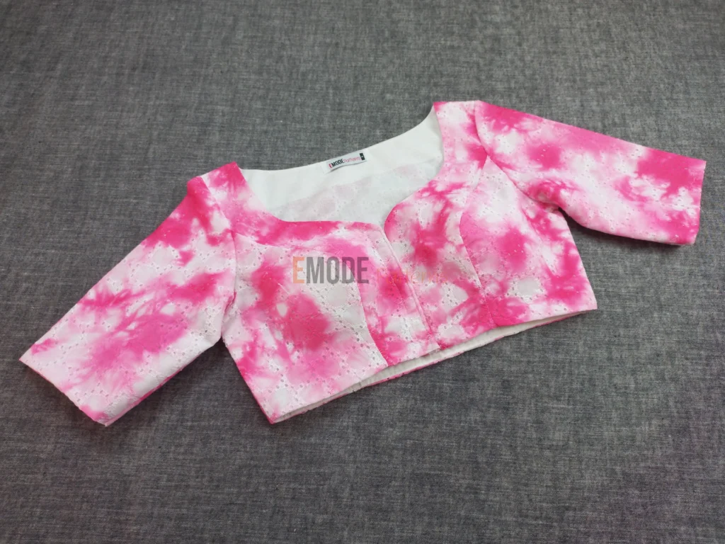 Printed Hakoba Blouse (Pink)