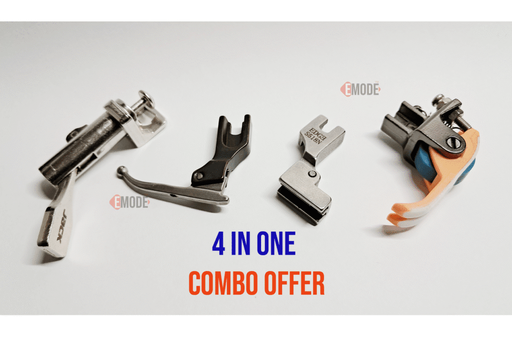 4 in one combo offer, Roller foot, Zipper foot, Bead foot (wedding dress) ,Jack foot changer