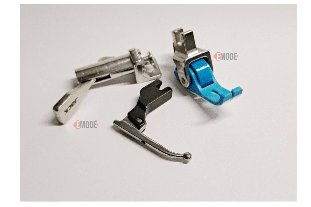 3 in one Combo, Jack foot Changer, Beaded fabric foot, and Teflon Roller foot, for industrial sewing machines like jack, juki