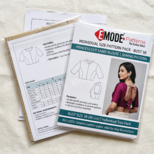 Princess Cut Saree Blouse Printed Sewing Pattern | Full-Size Pattern | Bust Sizes 32" to 44"